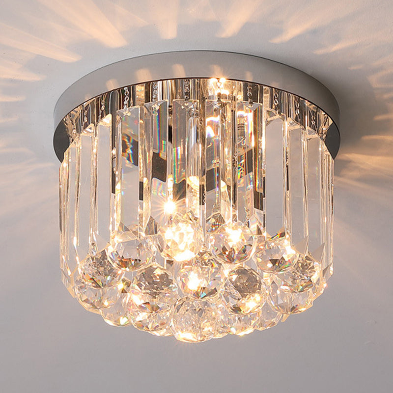 Modern Minimalist Ceiling Lamp Nordic Crystal Flush Mount Light Fixture for Bedroom