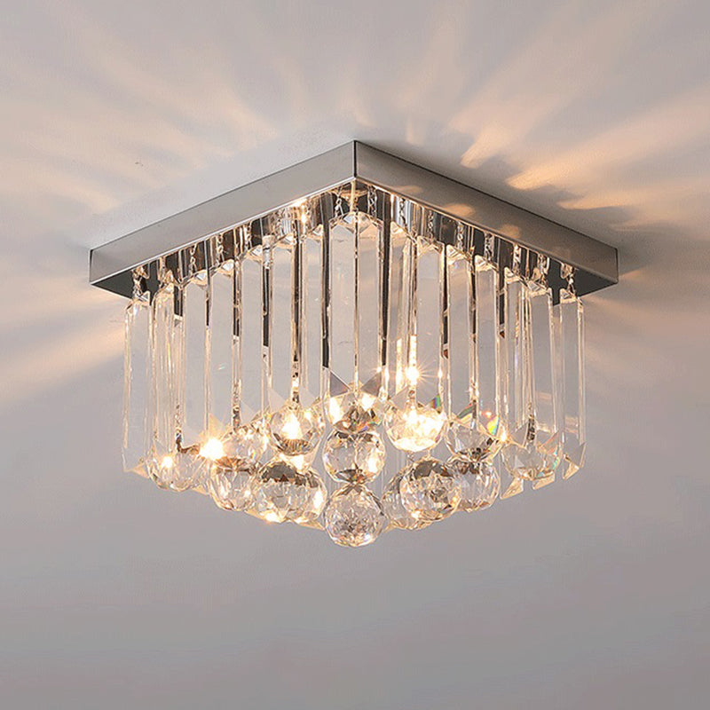 Modern Minimalist Ceiling Lamp Nordic Crystal Flush Mount Light Fixture for Bedroom