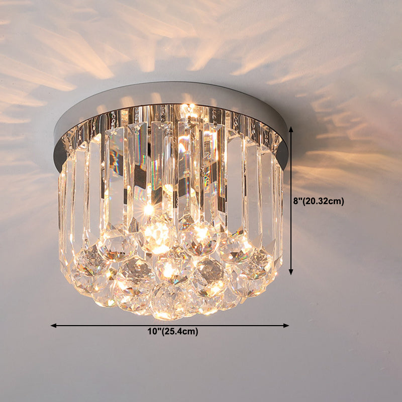 Modern Minimalist Ceiling Lamp Nordic Crystal Flush Mount Light Fixture for Bedroom