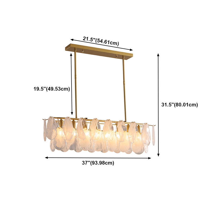 Contemporary Style Rectangle Island Lighting Ideas Glass 8 Light Island Lights