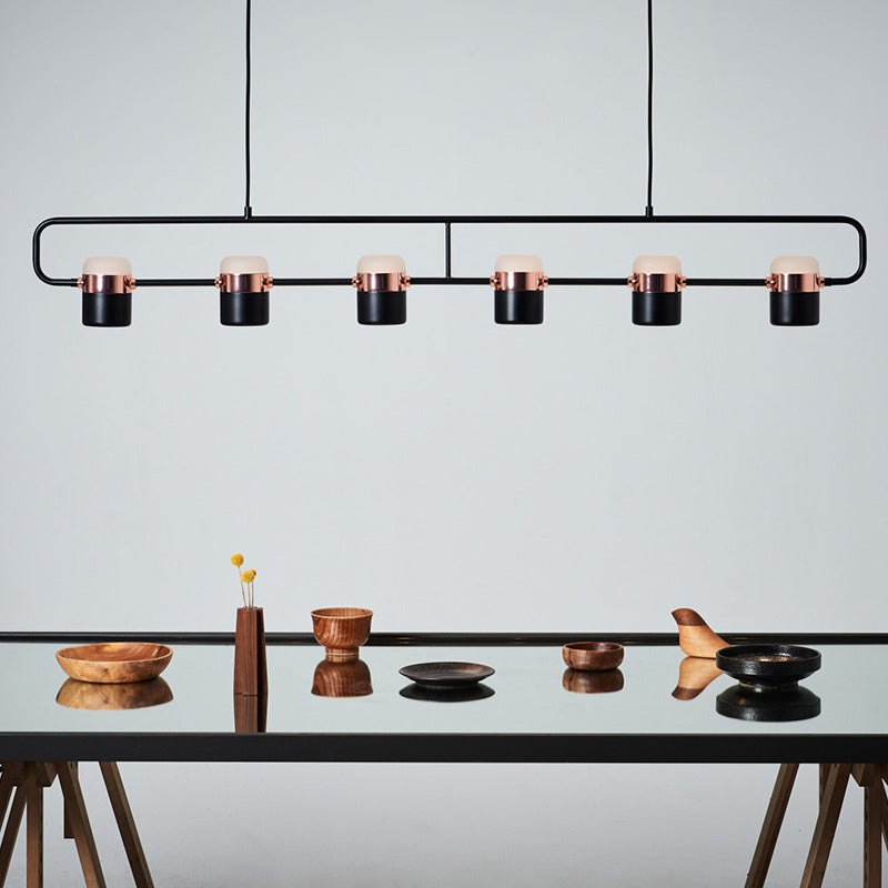Contemporary Style Cylinder Island Lighting Ideas Metal 6 Light Island Light Fixtures