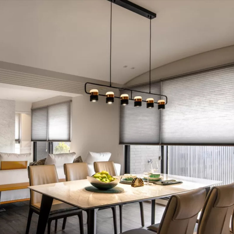 Contemporary Style Cylinder Island Lighting Ideas Metal 6 Light Island Light Fixtures