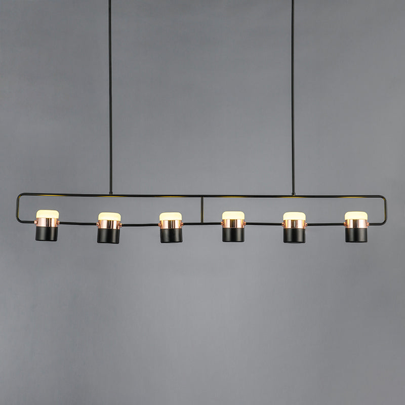 Contemporary Style Cylinder Island Lighting Ideas Metal 6 Light Island Light Fixtures