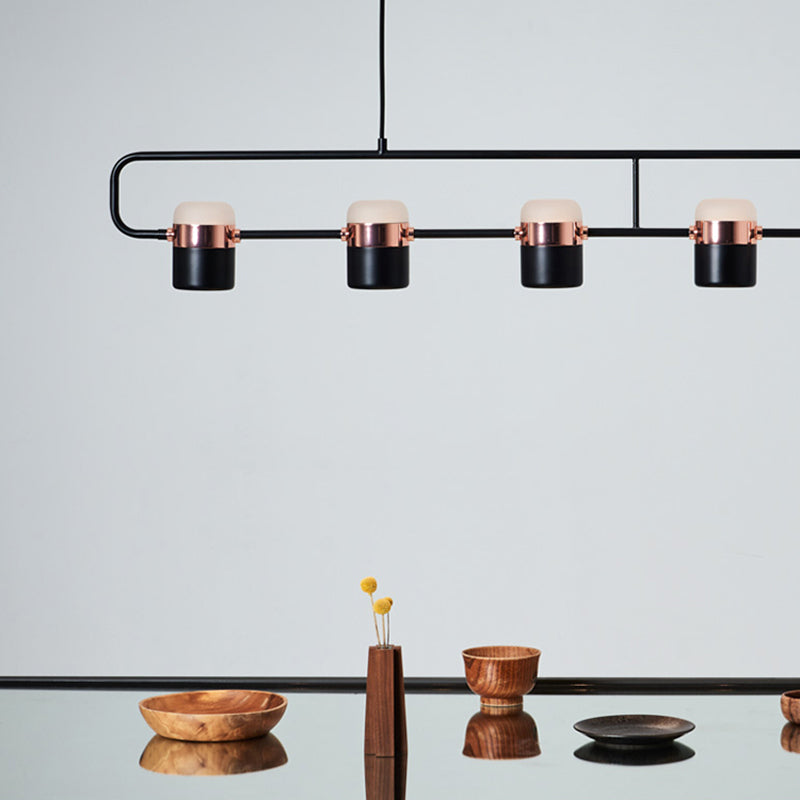 Contemporary Style Cylinder Island Lighting Ideas Metal 6 Light Island Light Fixtures