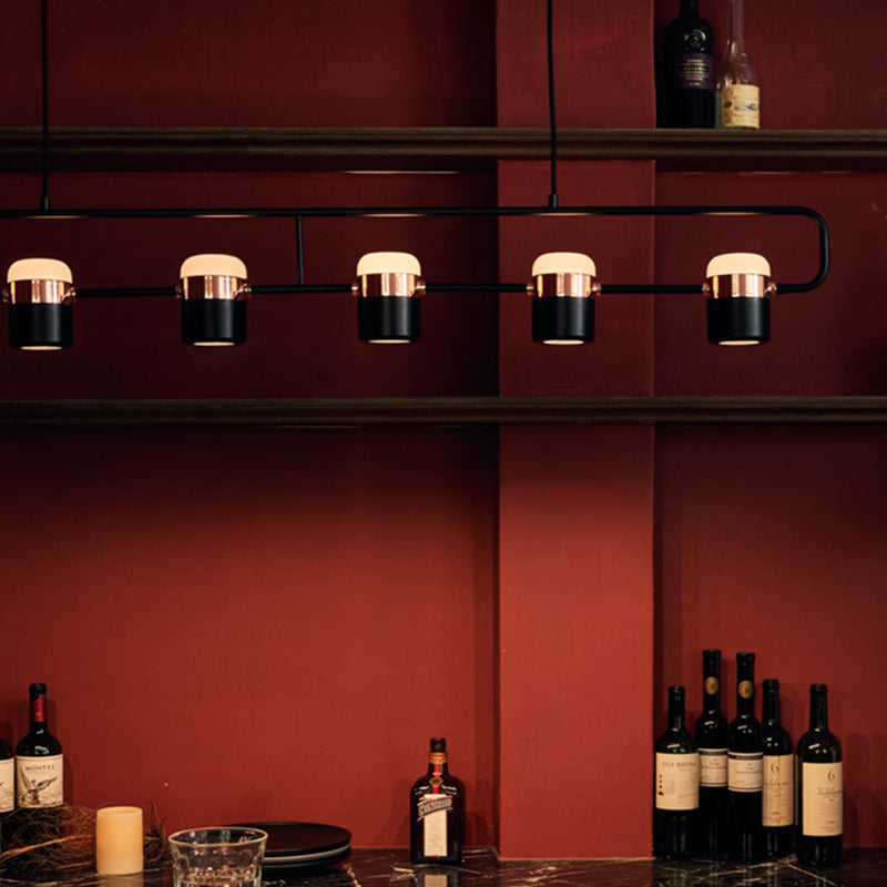 Contemporary Style Cylinder Island Lighting Ideas Metal 6 Light Island Light Fixtures