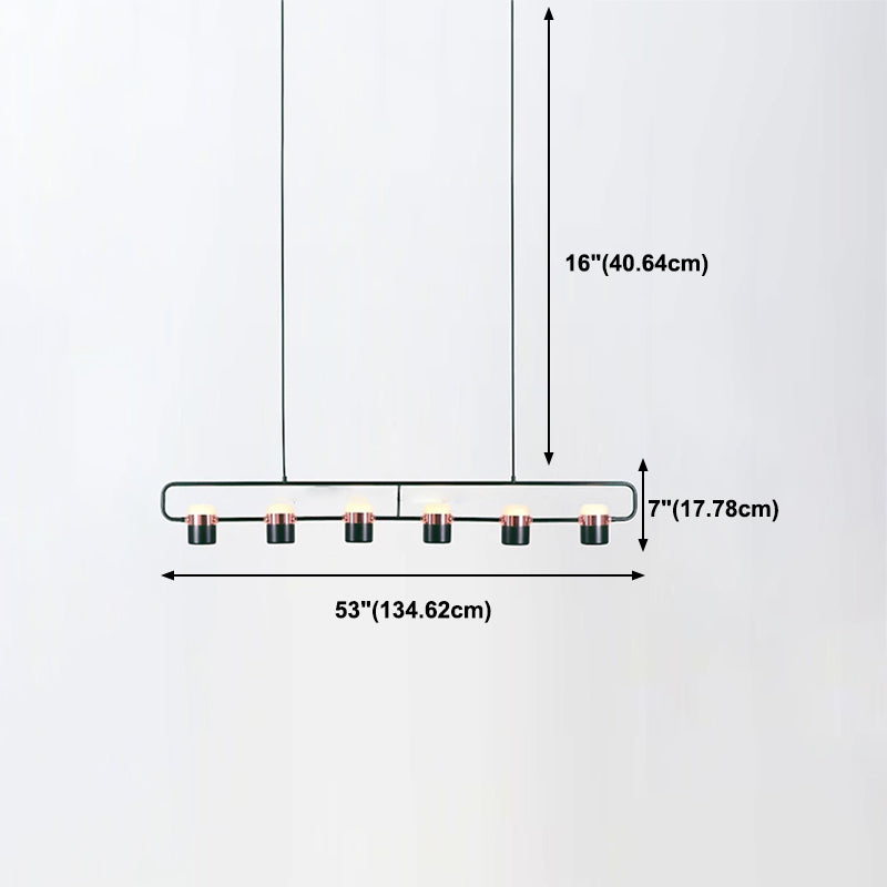 Contemporary Style Cylinder Island Lighting Ideas Metal 6 Light Island Light Fixtures