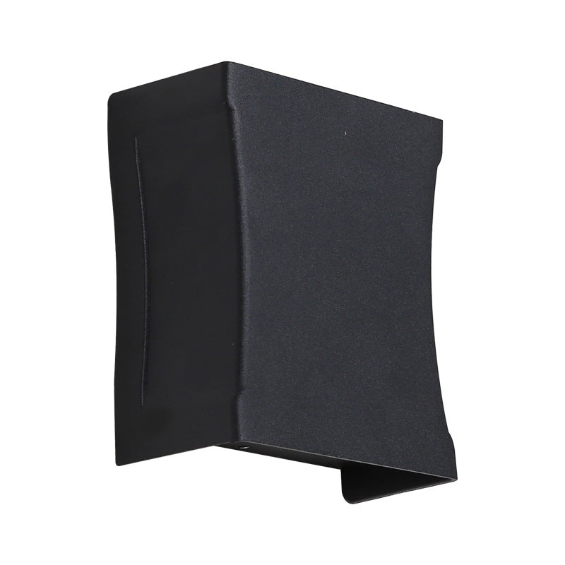 Modern Style Rectangular Wall Sconce Lighting Metal 2 Lights Wall Washer Sconce in Black
