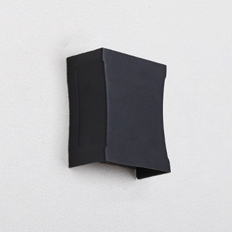 Modern Style Rectangular Wall Sconce Lighting Metal 2 Lights Wall Washer Sconce in Black