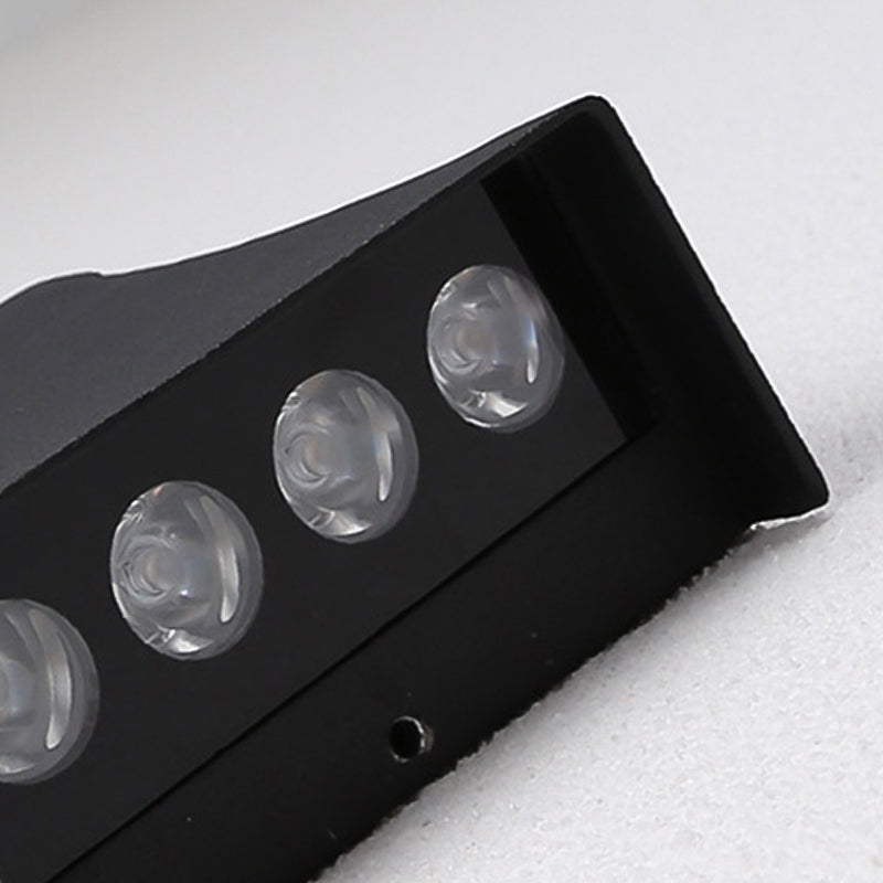 Modern Style Rectangular Wall Sconce Lighting Metal 2 Lights Wall Washer Sconce in Black