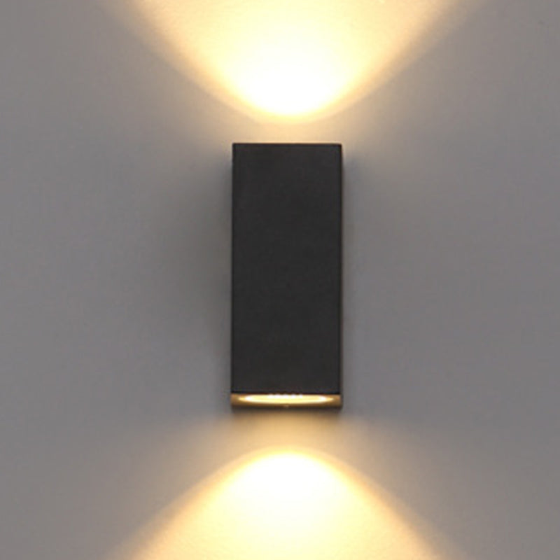 2 Lights Rectangular Wall Lighting Fixtures Modern Style Metal Wall Washer Sconce