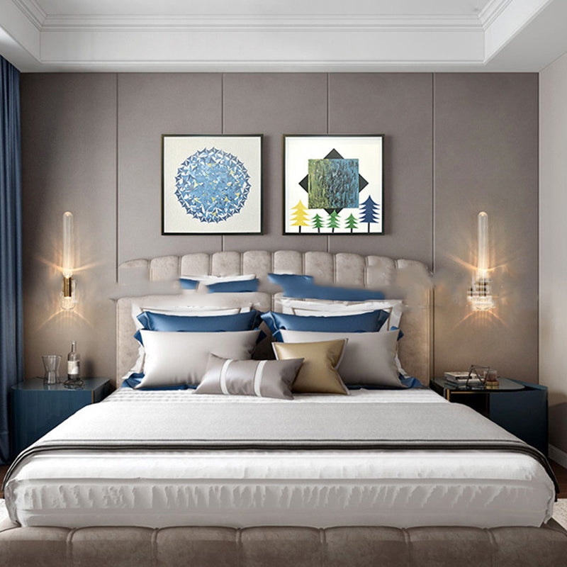 1 Light Cylinder Wall Lighting Fixtures Modern Style Glass Wall Mounted Lamps