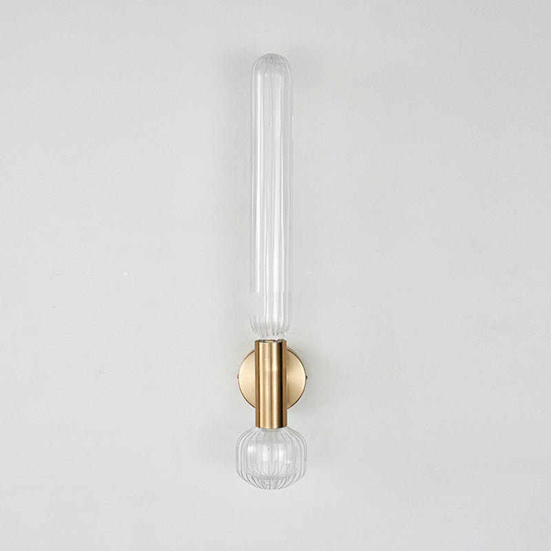 1 Light Cylinder Wall Lighting Fixtures Modern Style Glass Wall Mounted Lamps