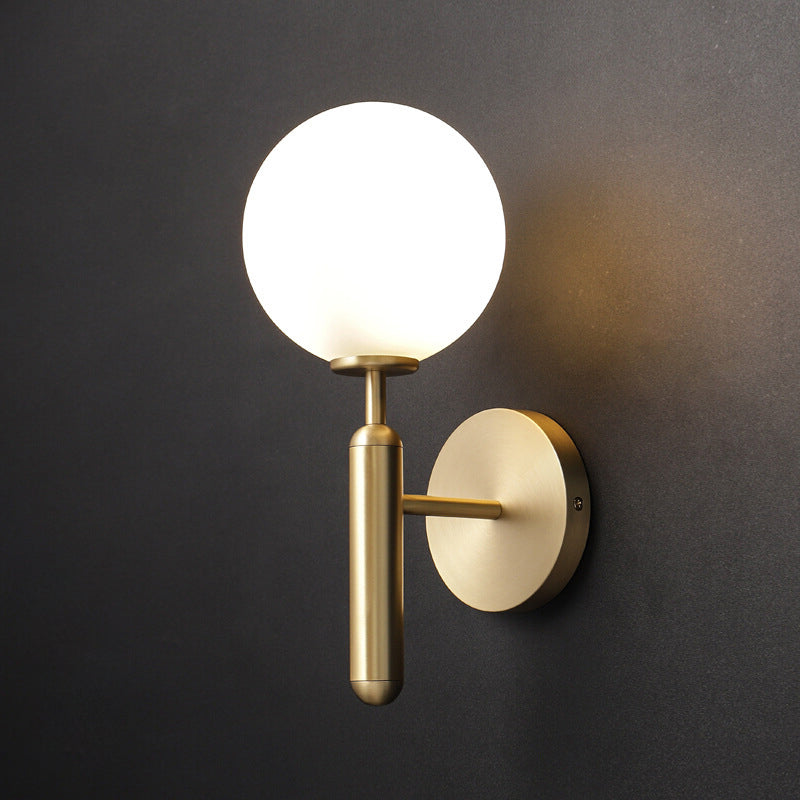 1 Light Ball Wall Lighting Fixtures Modern Style Glass Wall Mounted Lamps
