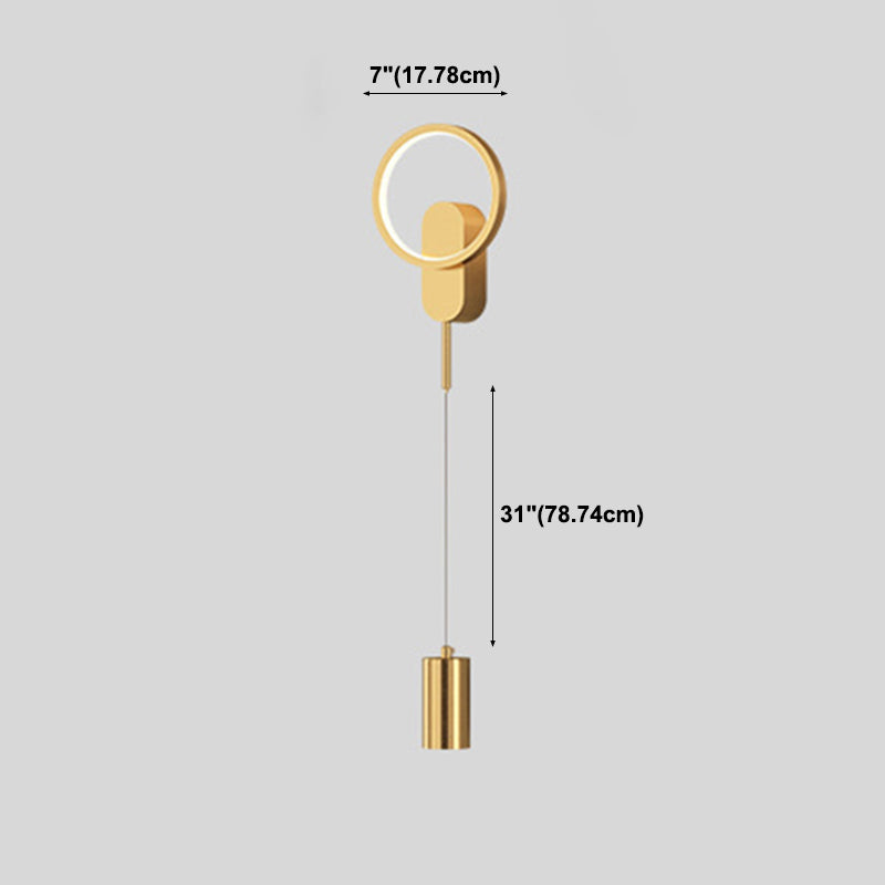 2 Lights Round Wall Lighting Fixtures Modern Style Metal Wall Mounted Lamps