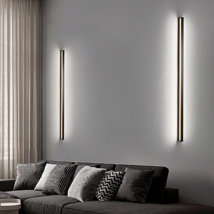 Metal Linear Shade Wall Sconce Modern Style 1- Light Wall Mount Light in Black