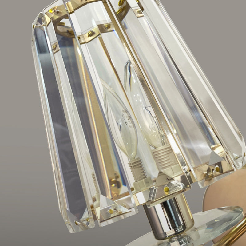 Modern Style Crystal Wall Light Geometric Wall Sconce in Gold for Living Room