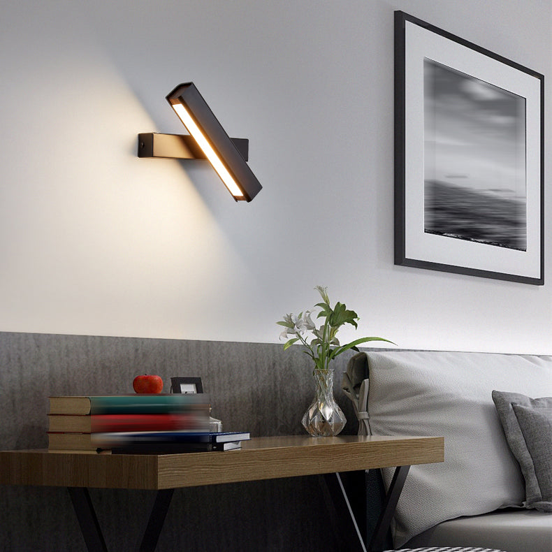 Square Shade Metal Wall Sconce Modern Style Single Light Wall Mount Light