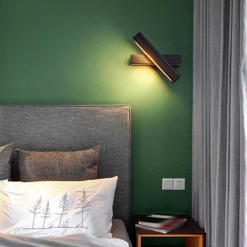 Square Shade Metal Wall Sconce Modern Style Single Light Wall Mount Light