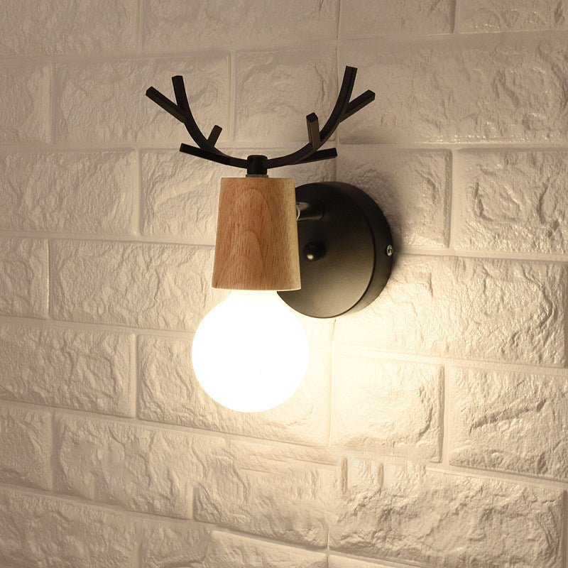 Geometric Wall Lighting Fixtures Modern Style Wood 1 Light Wall Lighting