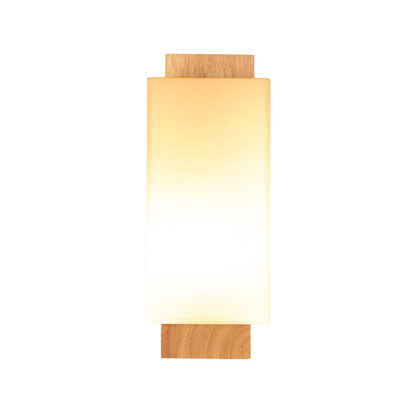 Rectangular Wall Lighting Fixtures Modern Style Wood 1 Light Wall Lighting