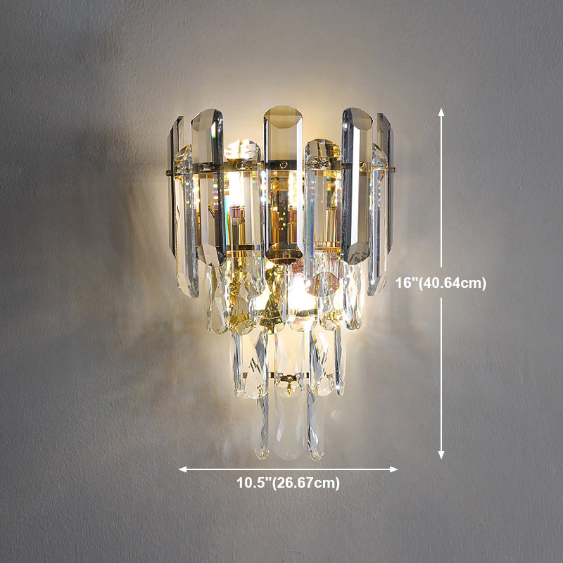 Postmodern Wall Light Geometric Crystal 16" High Wall Sconce for Bedroom