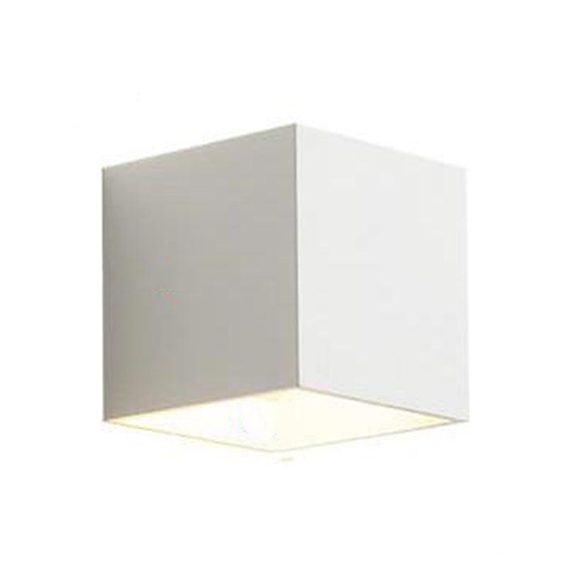 Square Shade Metal Wall Sconce Modern Style 2 Lights Wall Mount Lighting