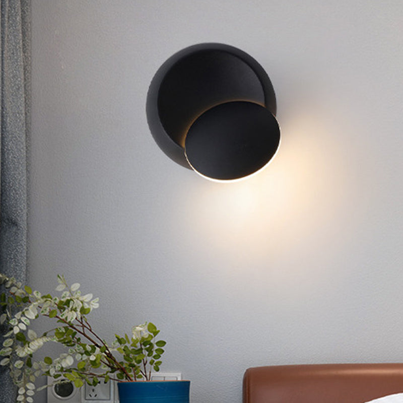 Modern Metal Rotatable Wall Light Round 6.5" High LED Wall Sconce for Living Room