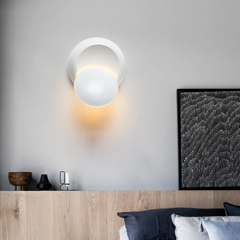 Modern Metal Rotatable Wall Light Round 6.5" High LED Wall Sconce for Living Room