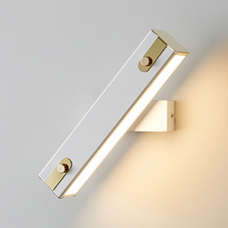 Modern Metal Rotatable Wall Light Rectangle 12" Wide LED Wall Sconce for Living Room