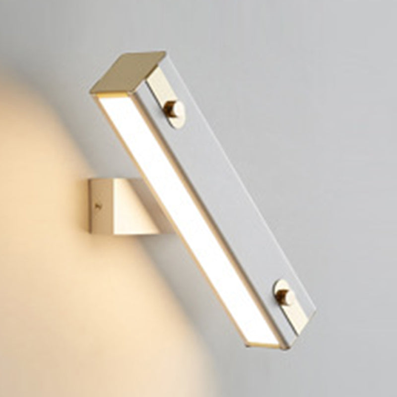 Modern Metal Rotatable Wall Light Rectangle 12" Wide LED Wall Sconce for Living Room