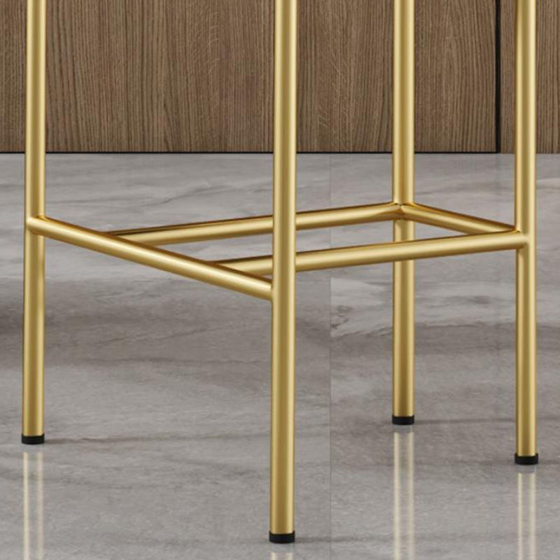 Industrial Upholstered Counter Stool Arm Low Back Bar Chair with Metal Legs