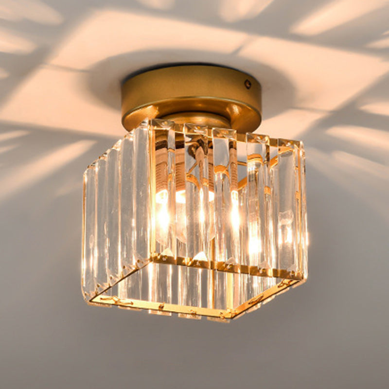 Geometric Ceiling Lamp Nordic Crystal Flush Mount Light Fixture for Bedroom