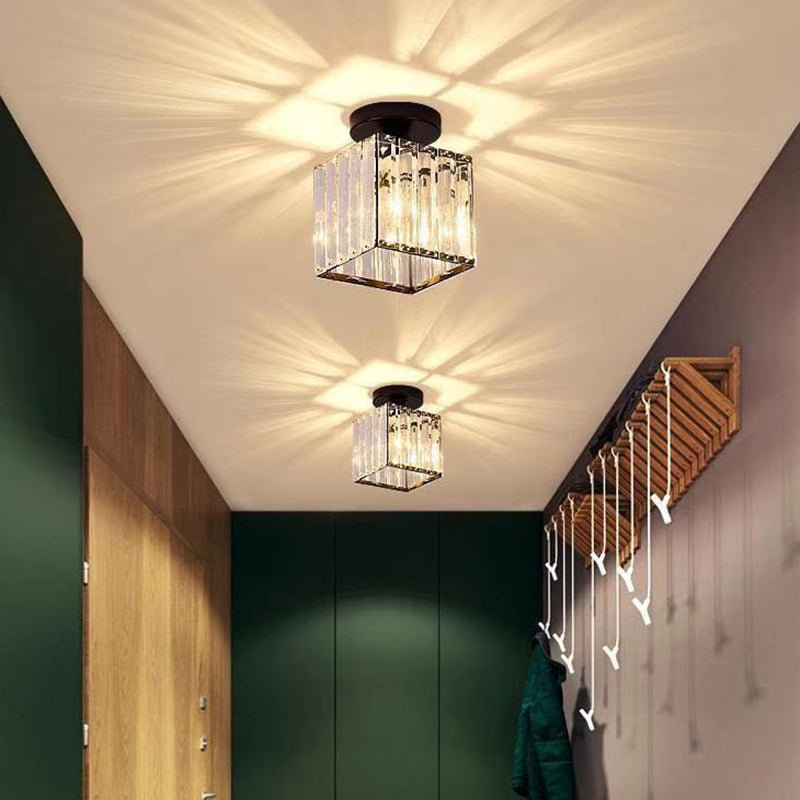 Geometric Ceiling Lamp Nordic Crystal Flush Mount Light Fixture for Bedroom