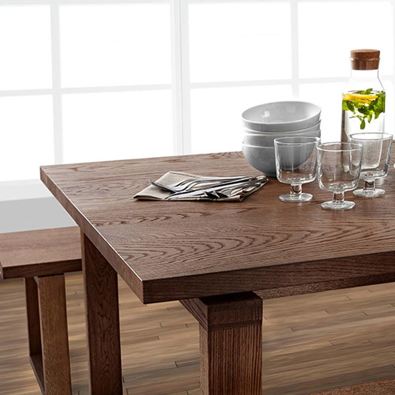 Pine Solid Wood Dining Table Rectangle Modern Dining Table with Sled Base