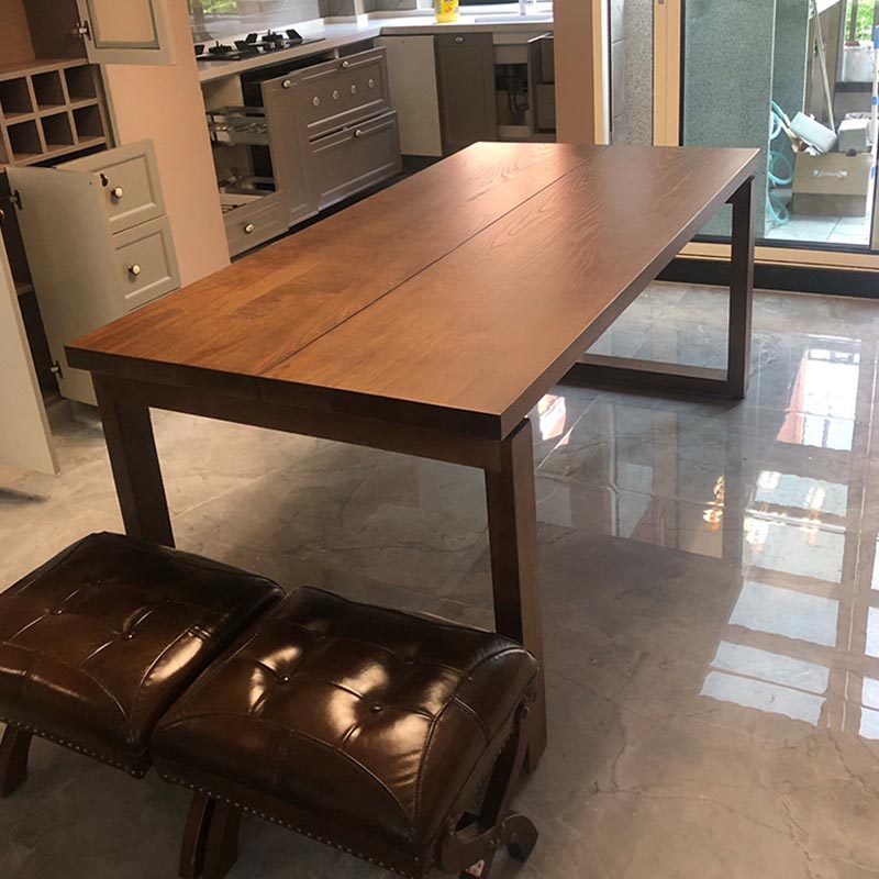 Pine Solid Wood Dining Table Rectangle Modern Dining Table with Sled Base