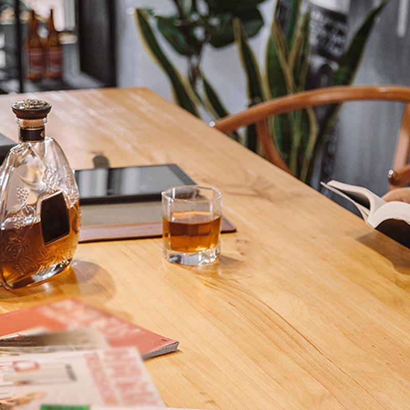 Industrial Trestle Base Dining Table Rectangle Solid Wood Dining Site Table without Chair