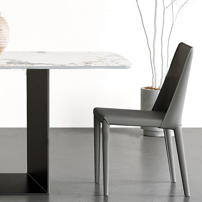 Traditional Luxury Dining Table Black and White Marble Rectangle Dining Table for Home