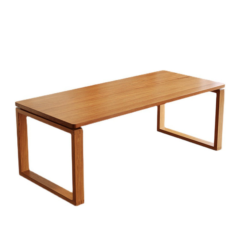Modern Dining Table with Sled Base Rectangle Pine Solid Wood Table