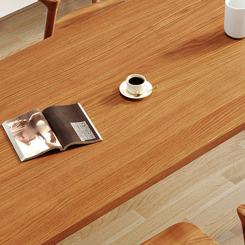 Modern Dining Table with Sled Base Rectangle Pine Solid Wood Table