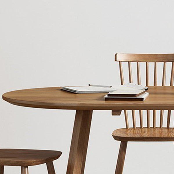 Oval Dining Table Modern Pine Solid Wood Dining Table with Natural Finish Legs