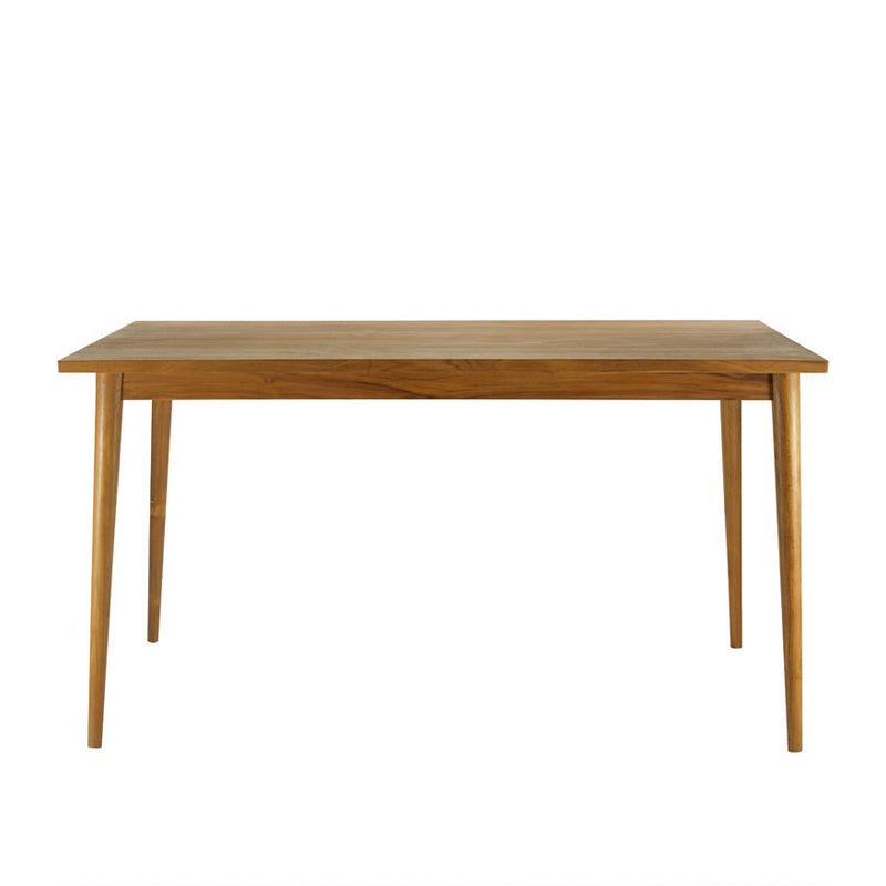 Rectangle 4 Legs Dining Table Natural Finish Legs Modern Fixed Dinner Table