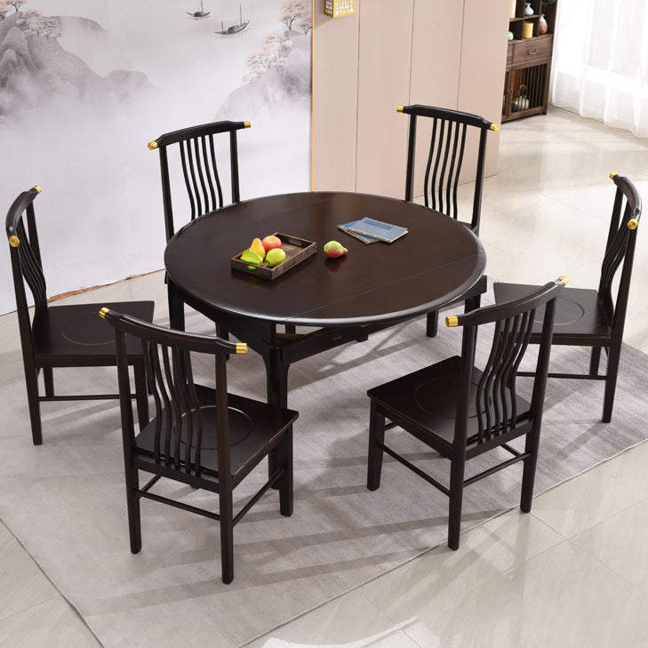 Solid Wood Dining Table Modern Extendable Furniture with 4 Legs for Home