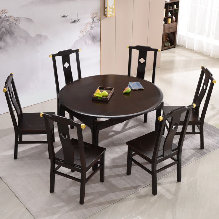 Solid Wood Dining Table Modern Extendable Furniture with 4 Legs for Home