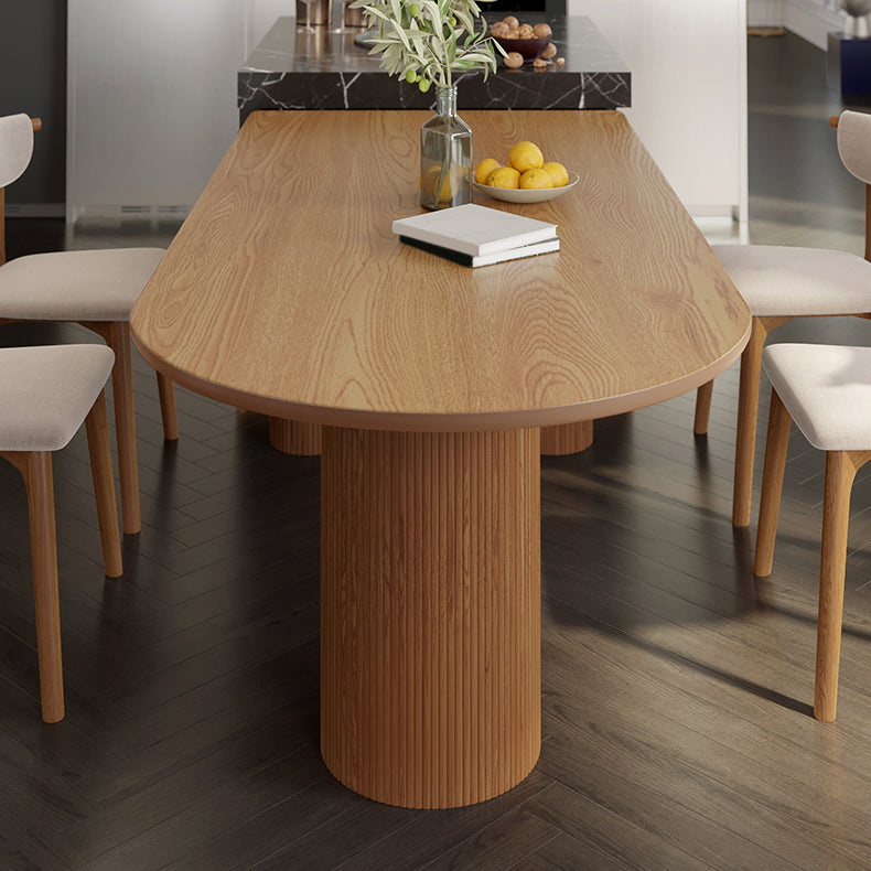 Pine Solid Wood Dining Table Modern Oval Dining Table for Kitchen