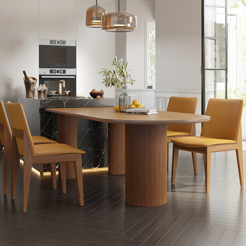Pine Solid Wood Dining Table Modern Oval Dining Table for Kitchen