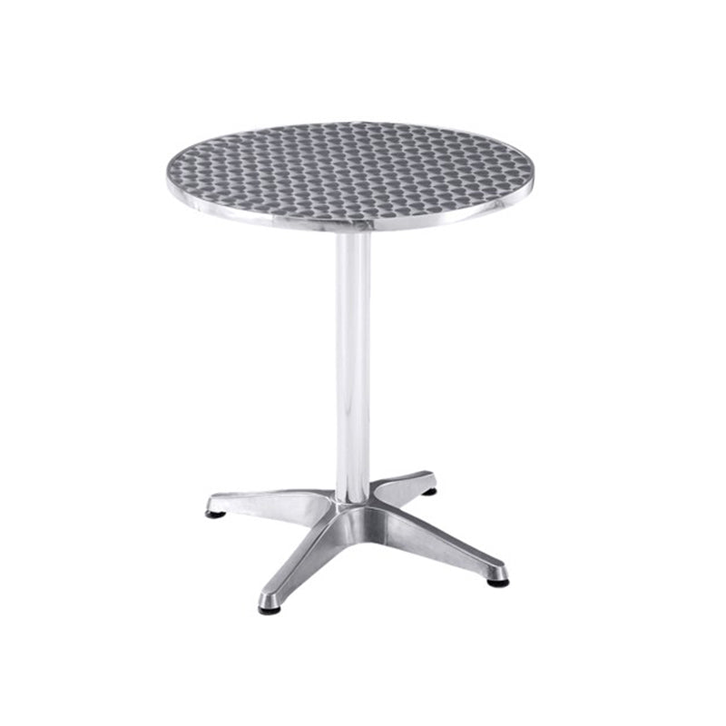 Stainless Steel Dining Table Industrial Pedestal Dining Table in Stainless Steel