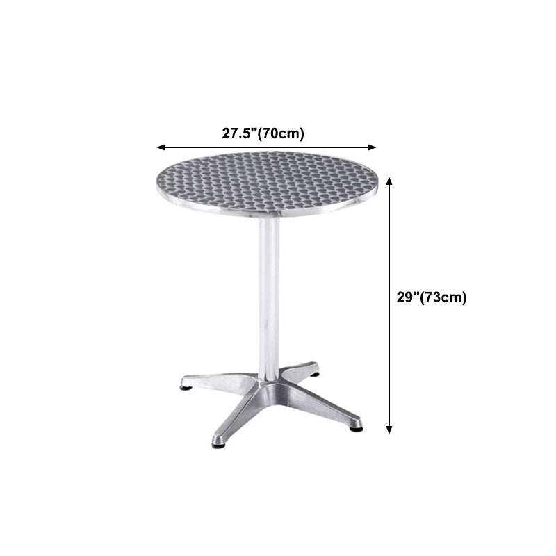 Stainless Steel Dining Table Industrial Pedestal Dining Table in Stainless Steel