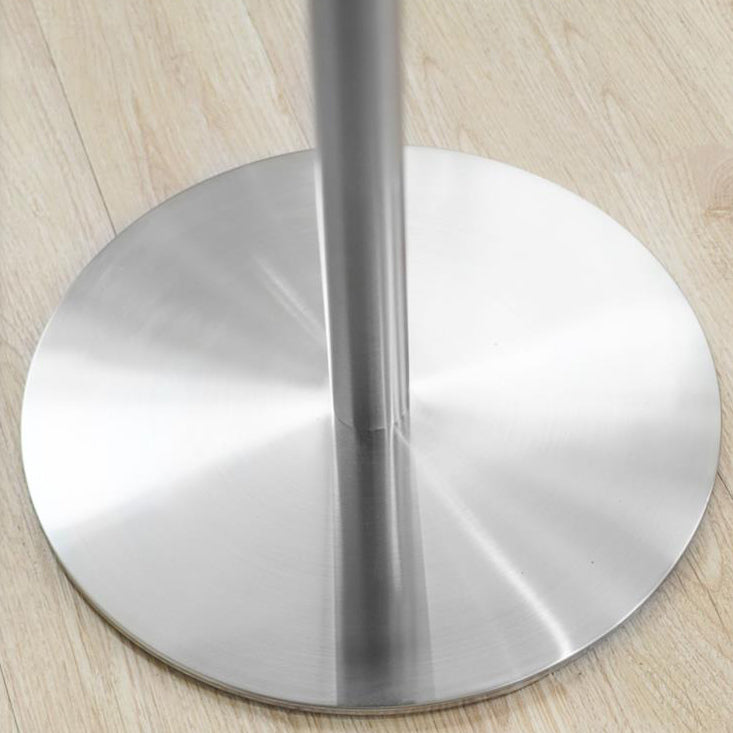 Square Dining Table Industrial Stainless Steel Table with Pedestal Base