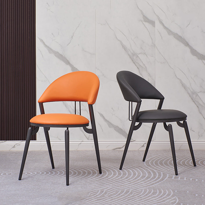 Metal Industrial Dining Chair Matte Finish Open Back Side Chair