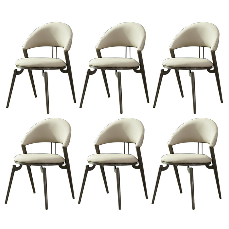 Metal Industrial Dining Chair Matte Finish Open Back Side Chair